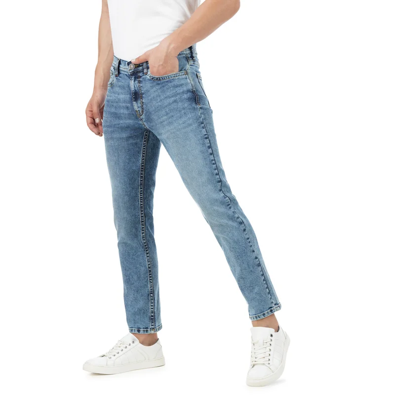 inkd جينز رجالي عادي - متوسط الارتفاع | مزيج القطن | قماش قابل للتمدد | تصميم كلاسيك 5 بوكت